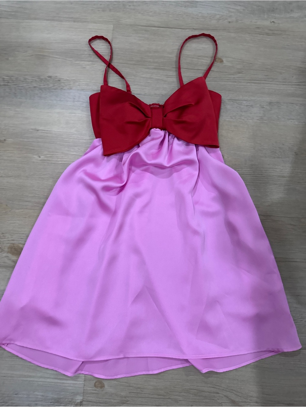 Show Me Your MuMu Pink Dress with Red Bow Bodice
